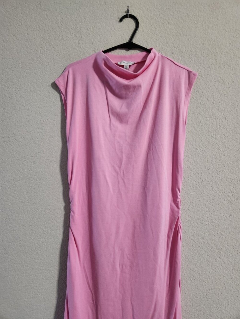 Gianni Bini NWOT Knit Mock Neck Cap Sleeve Bodycon Midi Dress Pink medium - Picture 6 of 8